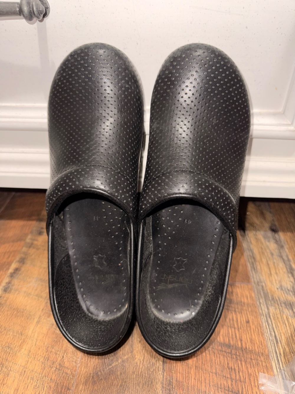 Dansko Black Perforated Clogs